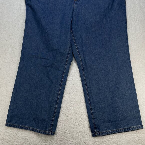 Lands' End Jeans Womens Sz 14 Blue Capri Wide Leg High Rise Waist 34x24 NWT - Picture 3 of 14